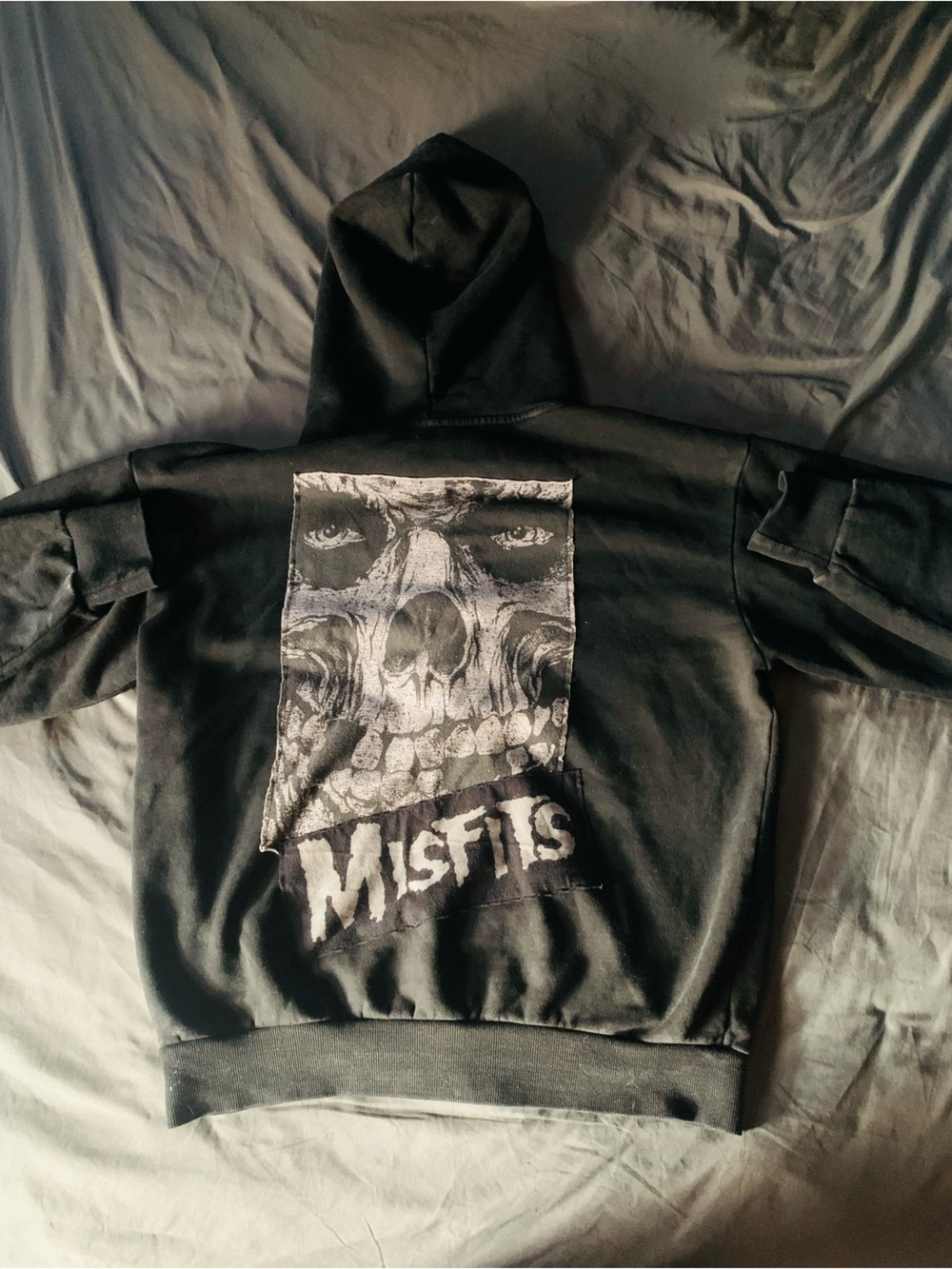AfflictionxMisfits Collab Black Graphic Skull Hoodie Medium